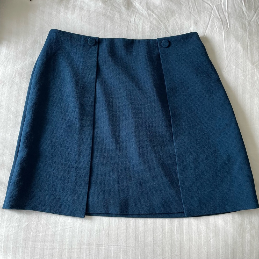 CLUB MONACO | Pleat Front Mini Skirt w/ Buttons - Size 12